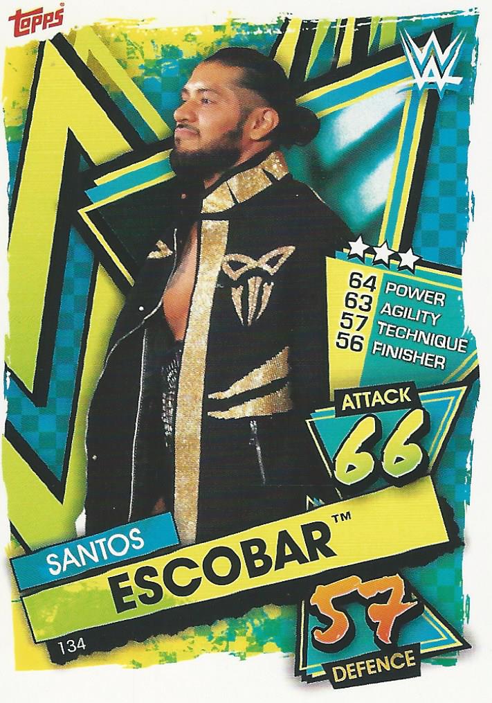 WWE Topps Slam Attax 2021 Trading Card Santos Escobar No.134