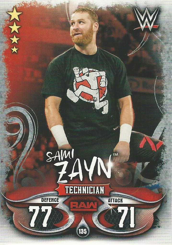 WWE Topps Slam Attax Live 2018 Trading Card Sami Zayn No.135