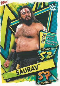 WWE Topps Slam Attax 2021 Trading Card Saurav No.136 Rookie