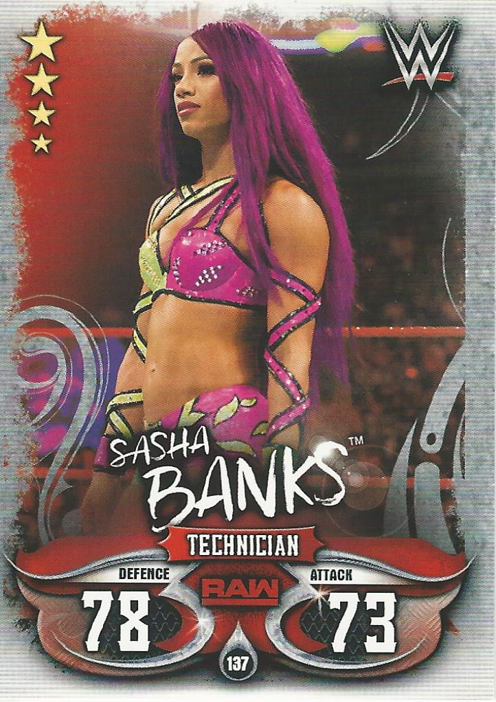 WWE Topps Slam Attax Live 2018 Trading Card Sasha Banks No.137