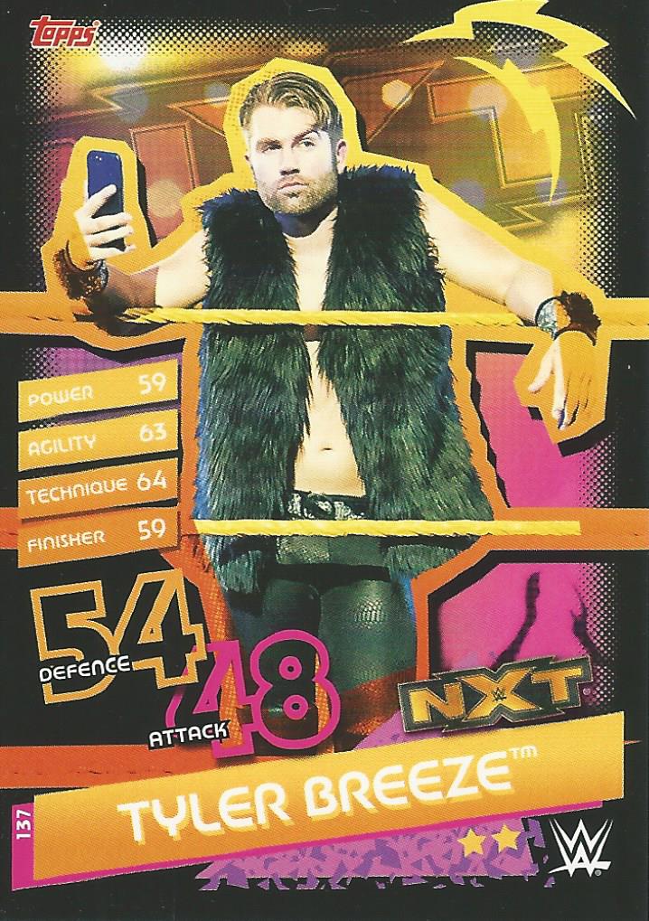 WWE Topps Slam Attax Reloaded 2020 Trading Card Tyler Breeze No.137 NXT