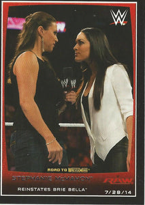 WWE Topps Road to Wrestlemania 2015 Trading Cards Stephanie and Brie Bella No.38