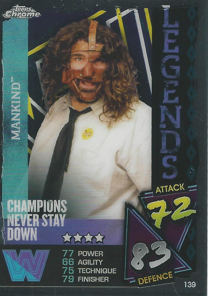 WWE Topps Slam Attax Chrome 2021 Trading Cards Mankind No.139