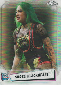 WWE Topps Chrome 2021 Trading Cards Shotzi Blackheart Refractor No.96