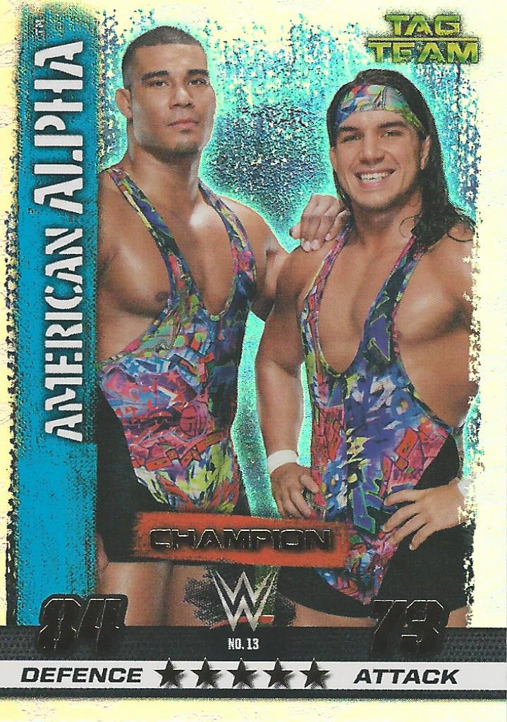 WWE Topps Slam Attax 10th Edition Trading Card 2017 Champion American Alpha No.13