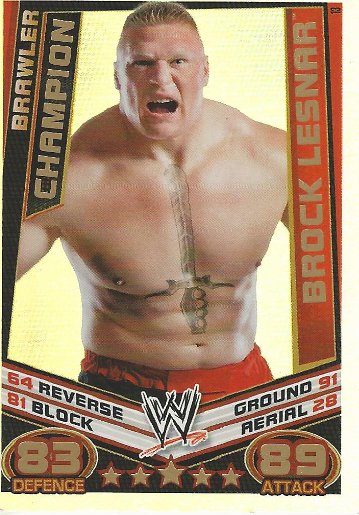 WWE Topps Slam Attax Rebellion 2012 Trading Card Brock Lesnar Champion No.13