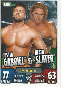 WWE Topps Slam Attax Rumble 2011 Trading Card Justin Gabriel and Heath Slater No.140