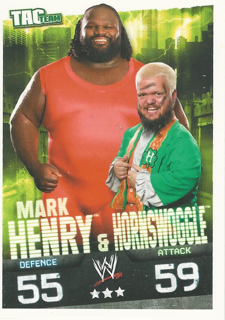WWE Topps Slam Attax Evolution 2010 Trading Cards Mark Henry and Hornswoggle No.141