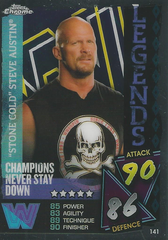 WWE Topps Slam Attax Chrome 2021 Trading Cards Stone Cold Steve Austin No.141