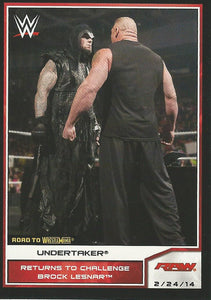 WWE Topps Road to Wrestlemania 2014 Trading Card Undertaker and Brock Lesnar No.82
