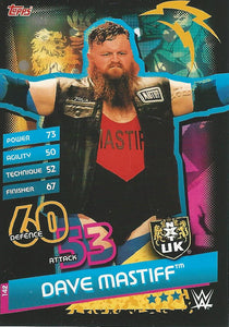 WWE Topps Slam Attax Reloaded 2020 Trading Card Dave Mastiff No.142 NXT UK