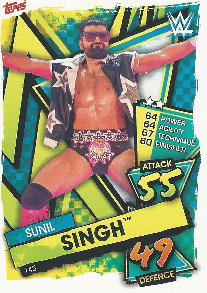 WWE Topps Slam Attax 2021 Trading Card Sunil Singh No.145