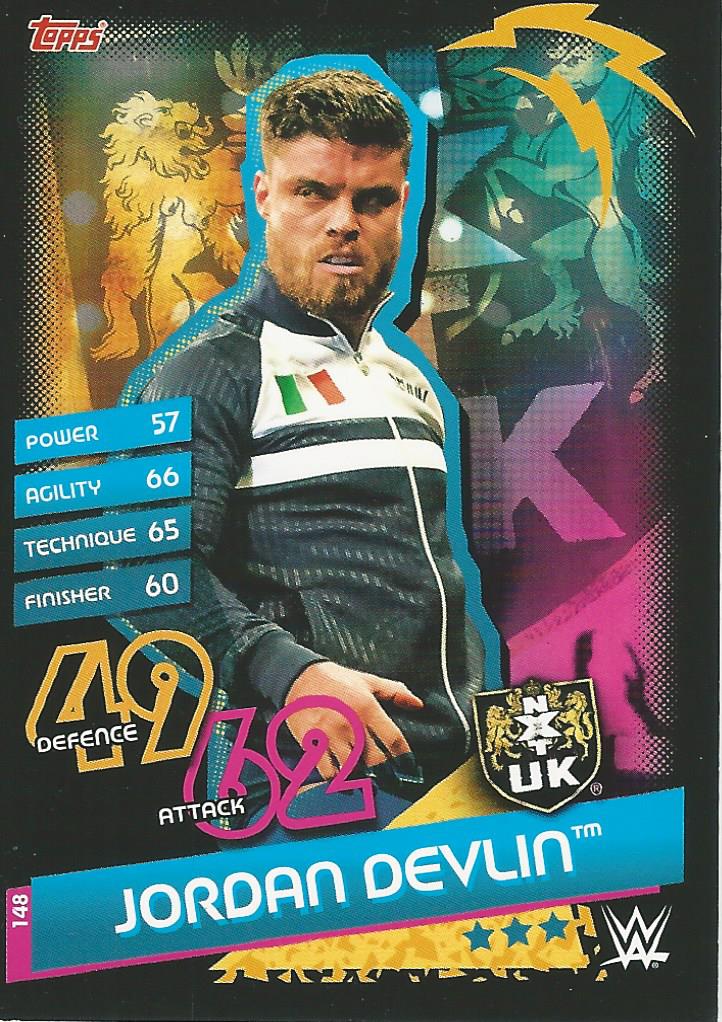 WWE Topps Slam Attax Reloaded 2020 Trading Card Jordan Devlin No.148 NXT UK