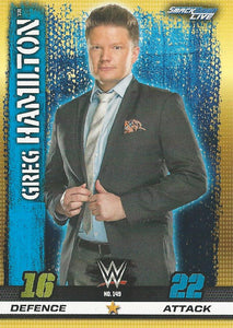 WWE Topps Slam Attax 10th Edition Trading Card 2017 Greg Hamilton No.149