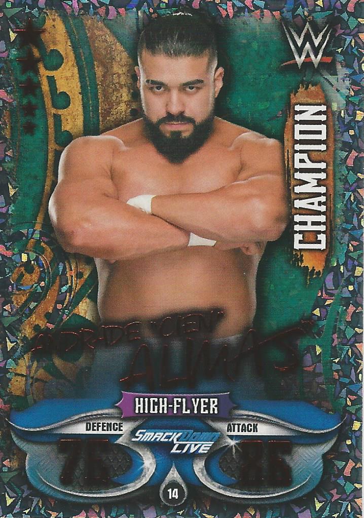 WWE Topps Slam Attax Live 2018 Trading Card Andrade Champion No.14