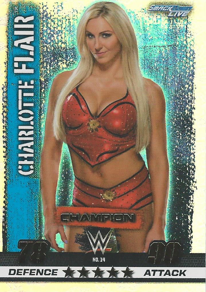 WWE Topps Slam Attax 10th Edition Trading Card 2017 Champion Charlotte Flair No.14