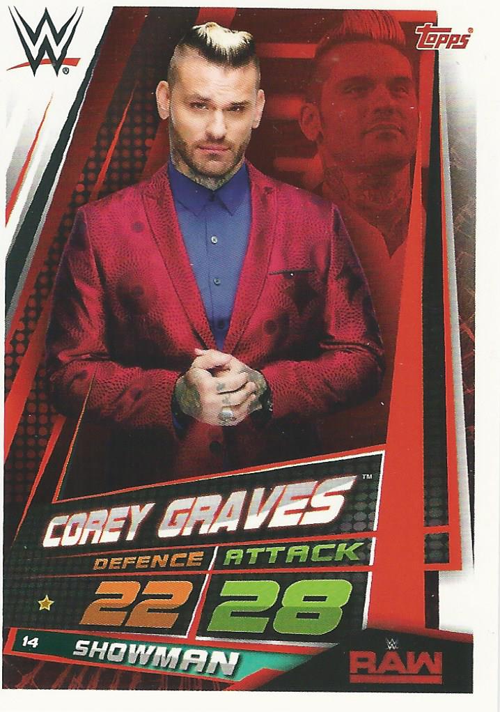 WWE Topps Slam Attax Universe 2019 Trading Card Corey Graves No.14
