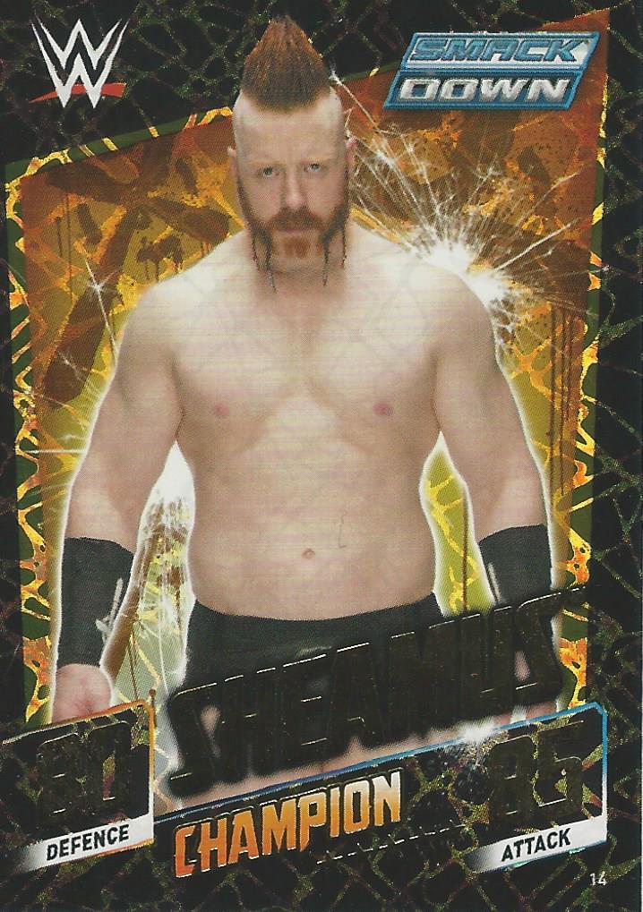 WWE Topps Slam Attax 2015 Then Now Forever Trading Card Sheamus Champion No.14