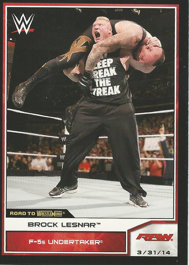 WWE Topps Road to Wrestlemania 2014 Trading Card Brock Lesnar No.92