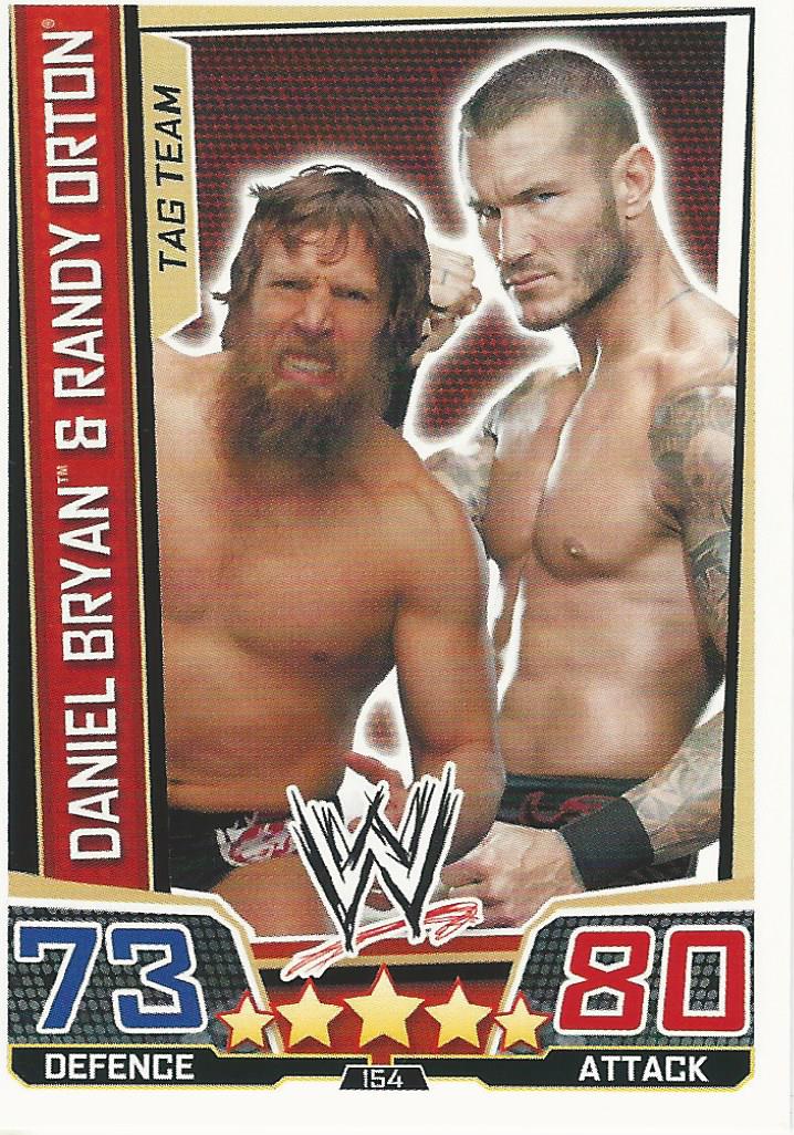 WWE Slam Attax Superstars 2013 Trading Card Daniel Bryan and Randy Orton No.154