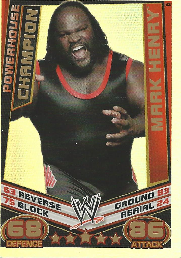 WWE Topps Slam Attax Rebellion 2012 Trading Card Mark Henry Champion No.15