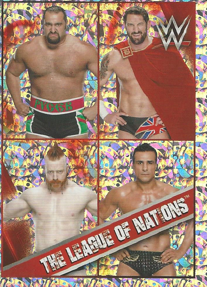 WWE Topps Then Now Forever 2016 Stickers Foil League of Nations No.160