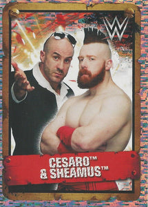 WWE Topps Stickers 2017 Cesaro and Sheamus Foil No.160