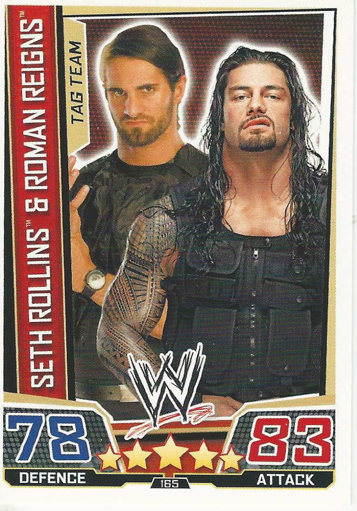 WWE Slam Attax Superstars 2013 Trading Card Seth Rollins and Roman Reigns No.165