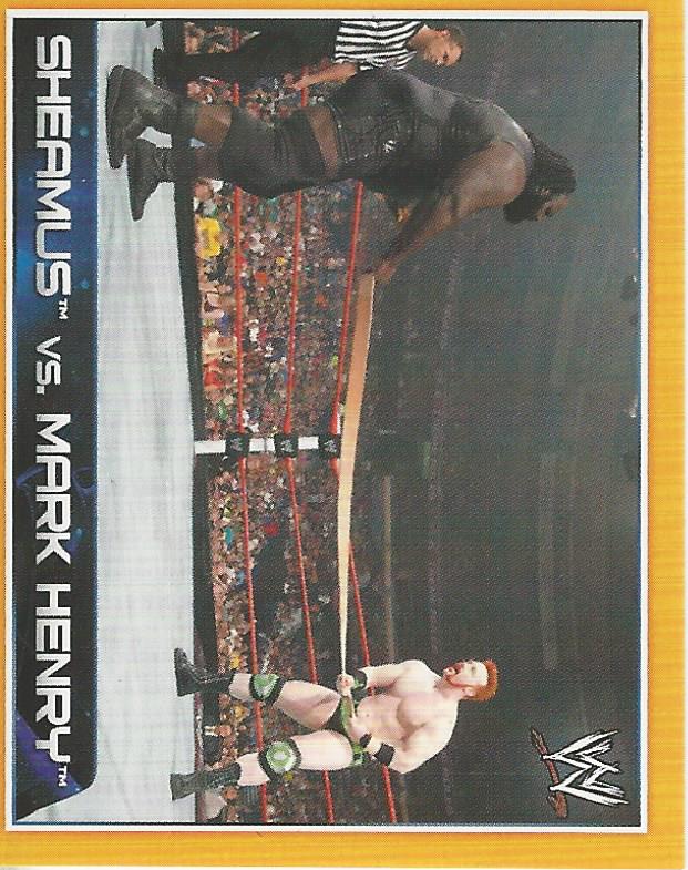 WWE Topps A-Z Sticker Collection 2014 Mark Henry vs Sheamus No.165