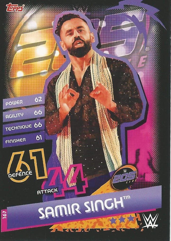 WWE Topps Slam Attax Reloaded 2020 Trading Card Samir Singh No.167