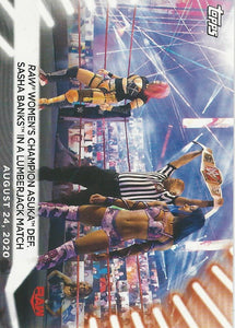 WWE Topps Women Division 2021 Trading Card Sasha Banks vs Asuka No.68