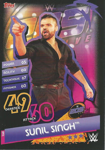 WWE Topps Slam Attax Reloaded 2020 Trading Card Sunil Singh No.168