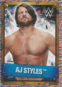 WWE Topps Stickers 2017 AJ Styles Foil No.16