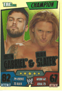 WWE Topps Slam Attax Rumble 2011 Trading Card Champion Justin Gabriel and Heath Slater No.16