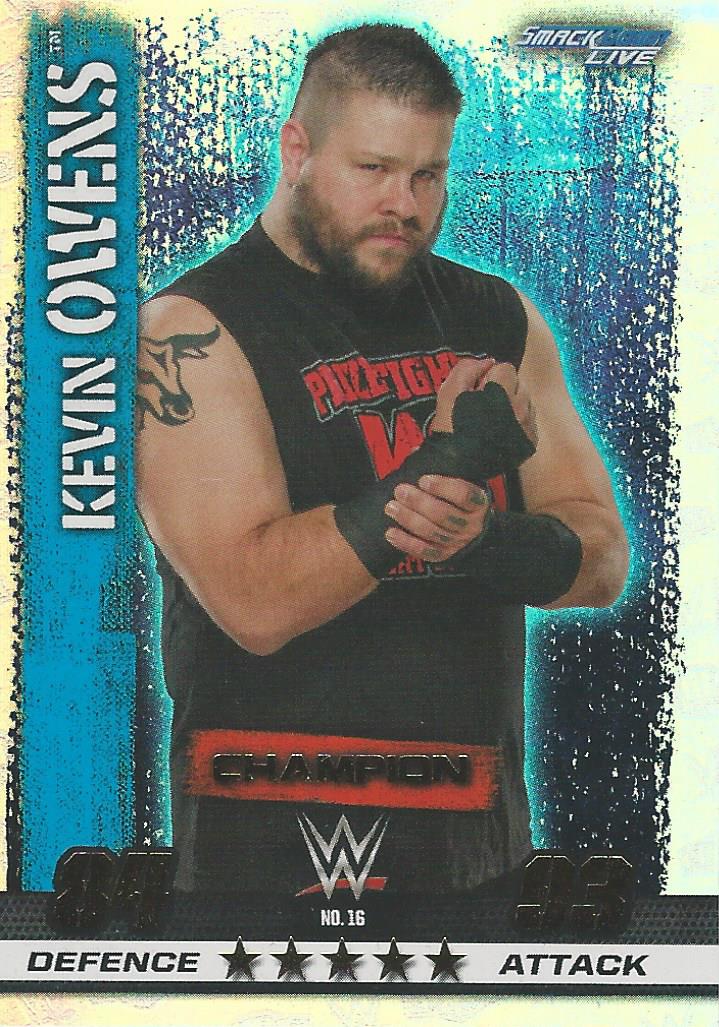 WWE Slam Attax 10th Edition Trading Card 2017 Champion Kevin Owens No.16