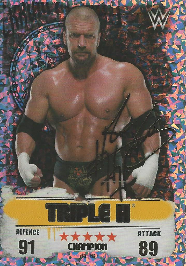 WWE Topps Slam Attax Takeover 2016 Trading Card Triple H Gold Champion No.16