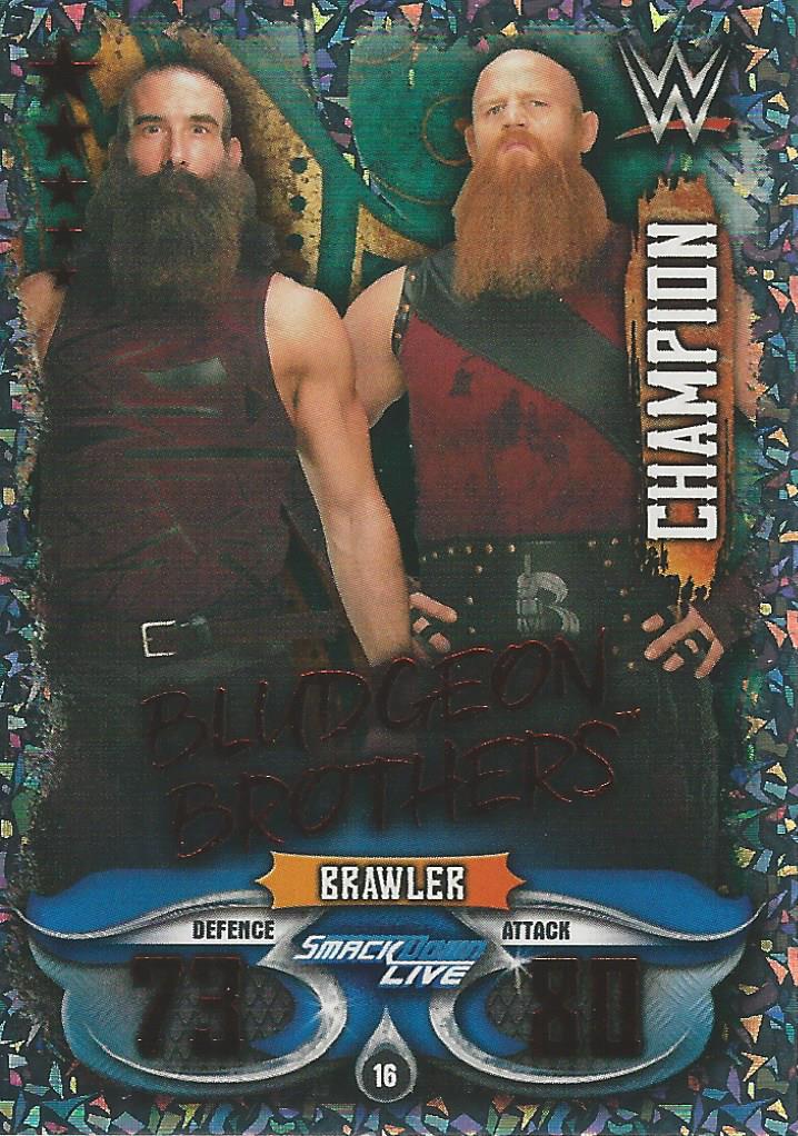 WWE Topps Slam Attax Live 2018 Trading Card Bludgeon Brothers Champion No.16