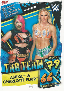 WWE Topps Slam Attax 2021 Trading Card Asuka and Charlotte Flair No.171