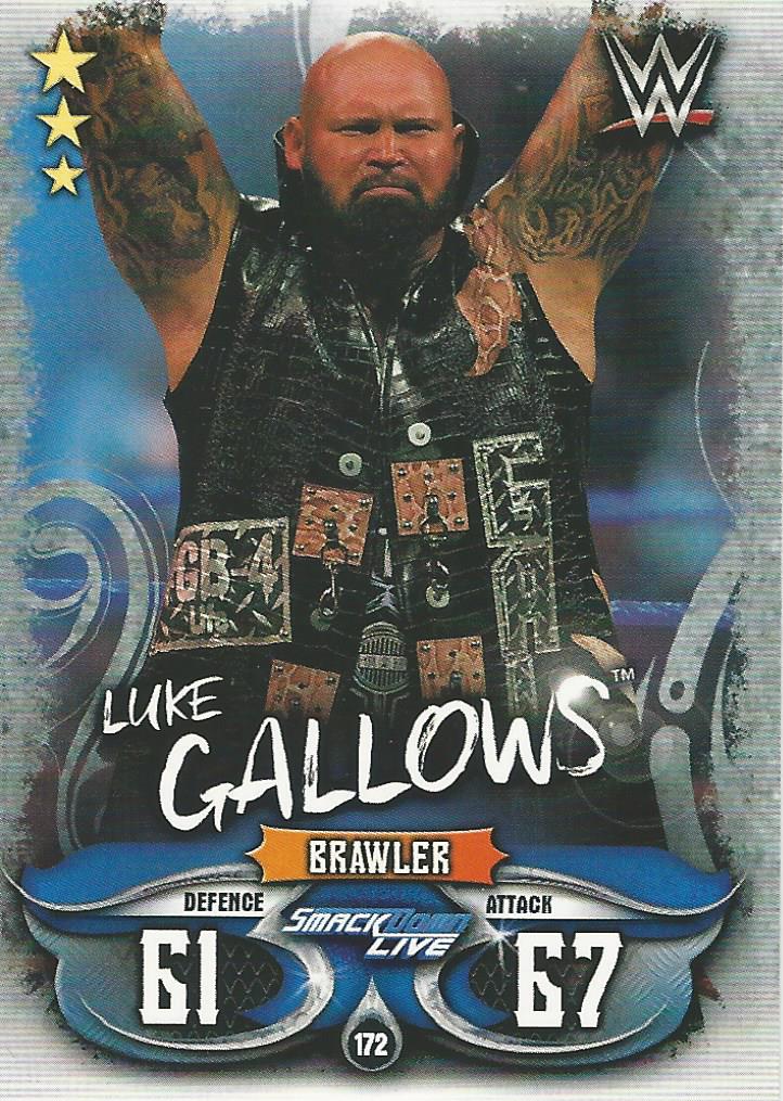 WWE Topps Slam Attax Live 2018 Trading Card Luke Gallows No.172