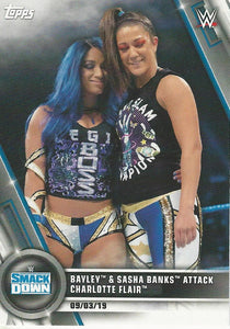 WWE Topps Womens Division 2020 Trading Cards Sasha Banks and Bayley No.77