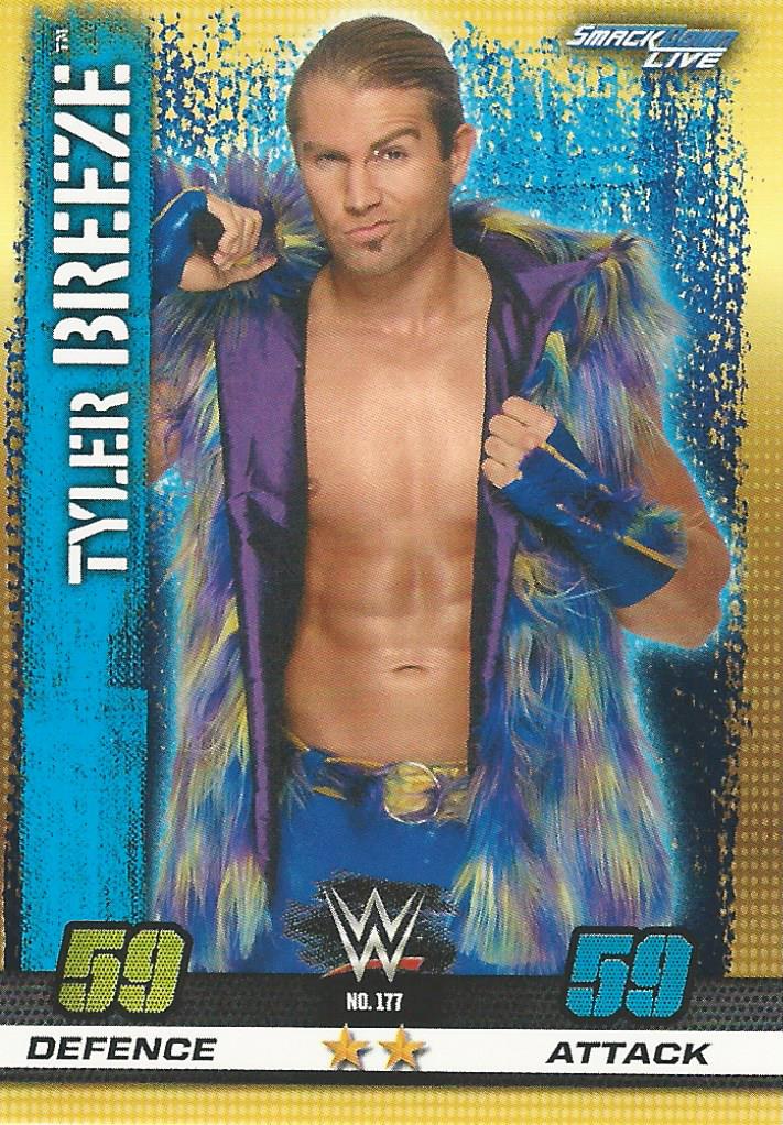 WWE Topps Slam Attax 10th Edition Trading Card 2017 Tyler Breeze No.177