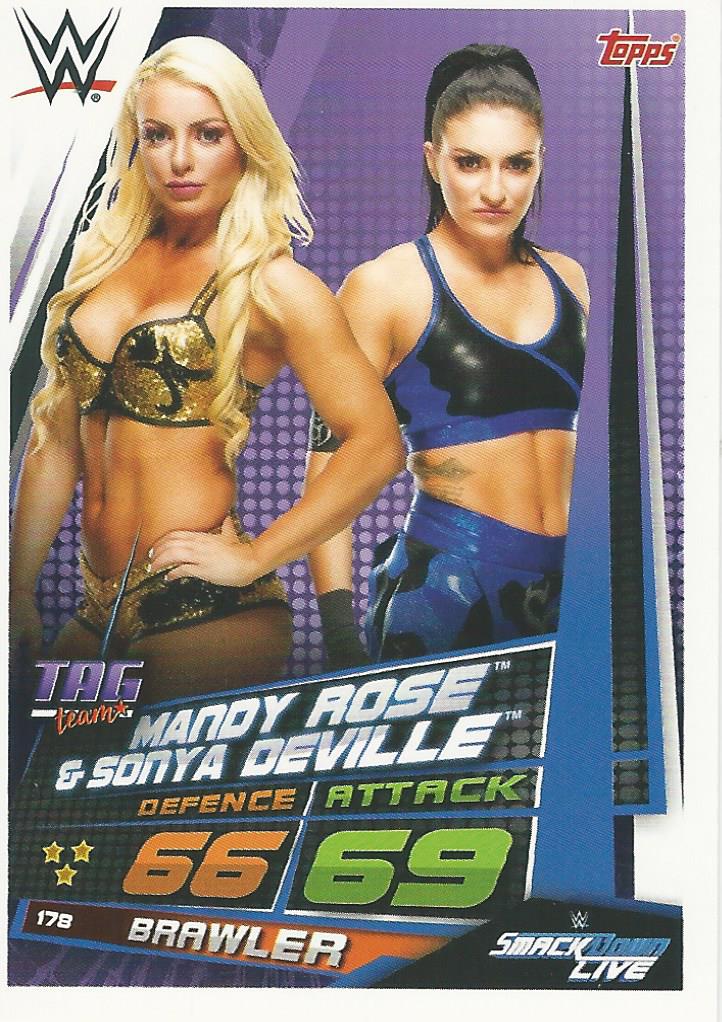 WWE Topps Slam Attax Universe 2019 Trading Card Mandy Rose and Sonya Deville No.178