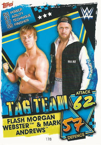 WWE Topps Slam Attax 2021 Trading Card Flash Morgan Webster and Mark Andrews No.178