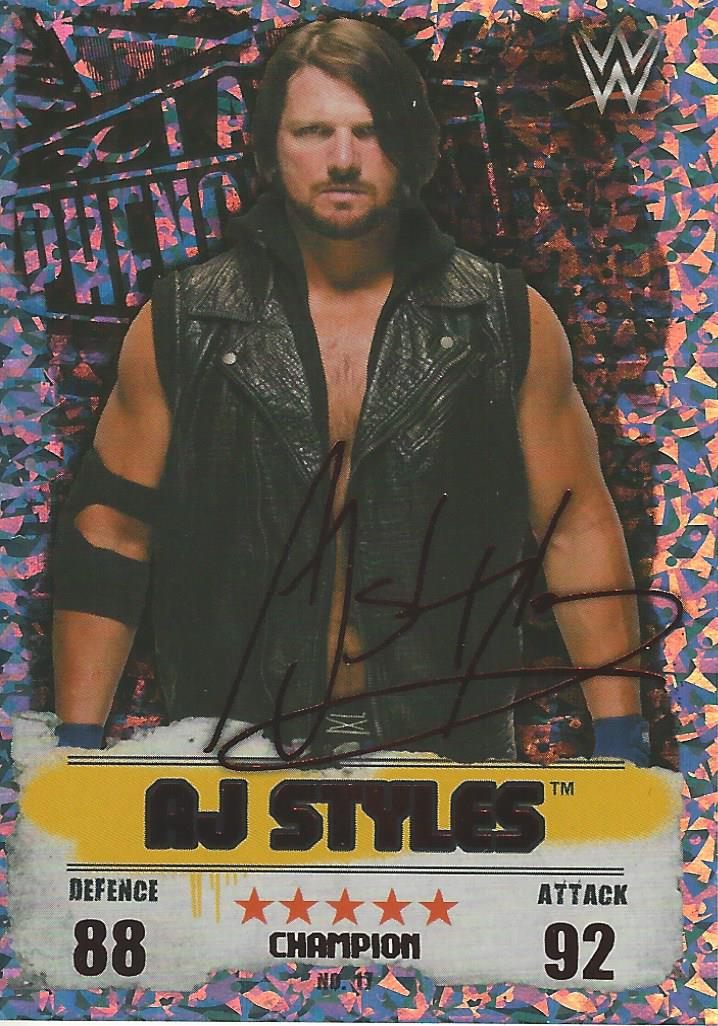 WWE Topps Slam Attax Takeover 2016 Trading Card AJ Styles Red Champion No.17