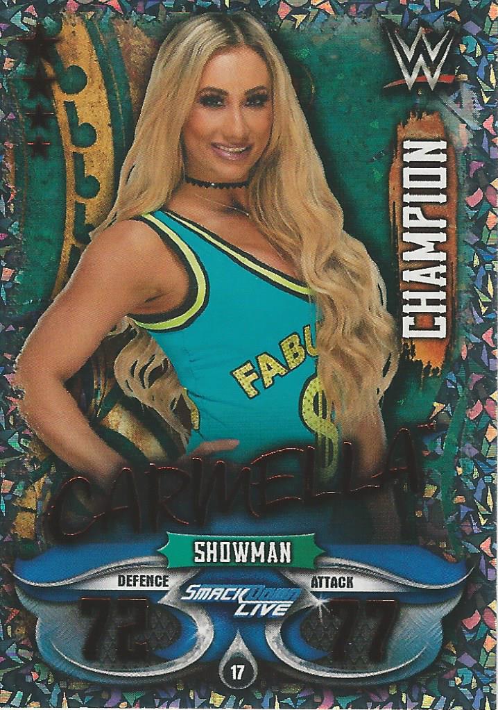 WWE Topps Slam Attax Live 2018 Trading Card Carmella Champion No.17