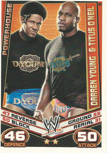 WWE Topps Slam Attax Rebellion 2012 Trading Card Darren Young and TItus O'Neil No.180