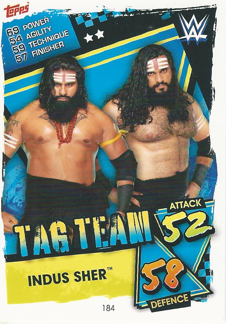 WWE Topps Slam Attax 2021 Trading Card Indus Sher No.184