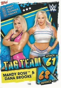 WWE Topps Slam Attax 2021 Trading Card Mandy Rose and Dana Brooke No.188