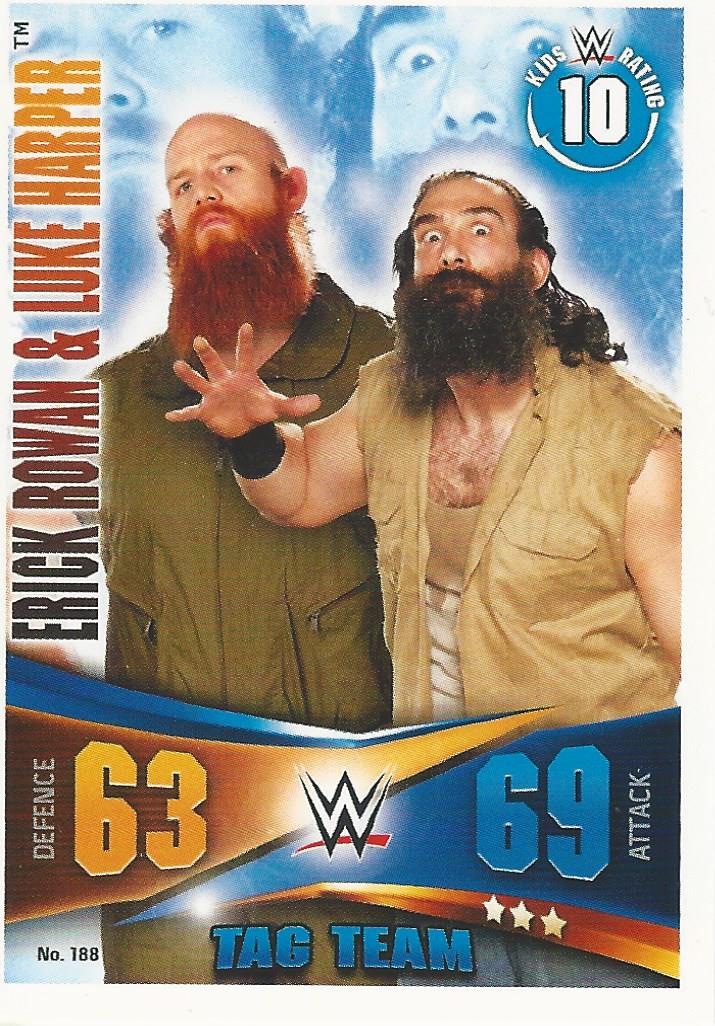 WWE Topps Slam Attax Rivals 2014 Trading Card Rowan & Harper No.188