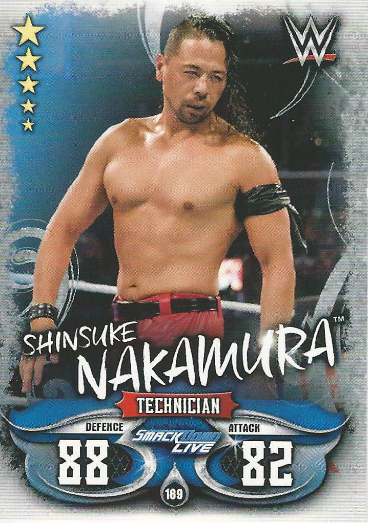 WWE Topps Slam Attax Live 2018 Trading Card Shinsuke Nakamura No.189